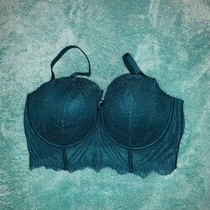 Victoria Secret Turquoise Lace Bustier Bra Top